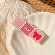 노크 온 귀여운 대비색 스퀘어 걸 머리핀 심플 사이드 덕빌 클립 앞머리 클립 부러진 머리 뒷머리 한 단어 탑 클립, 14