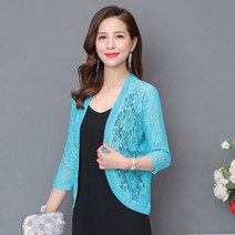 여자 롱 가디건 브랜드 가을 코디 여성 레이스 카디건 여름 얇은 코트 반 소매 우아한