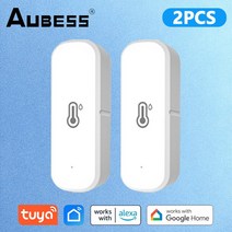AUBESS 투야 스마트 라이프 알렉사용 와이파이 온도 센서 실내 홈 보안 시스템, 02 2Pcs