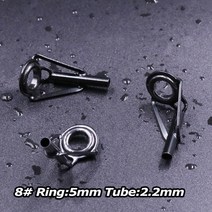 낚시대 민물 루어 바다 한치 참돔 스테인레스 스틸 프레임 도자기 링 블랙 팁 가이드 수리 키트 3 개 빌딩 아이 6 # 16, Size8 2.2mm 3Pcs