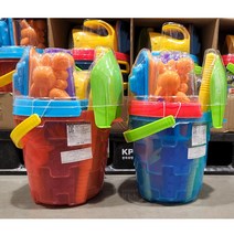 코스트코 샌드 버켓 플레이 세트 17pc 모래놀이 장난감, 레드