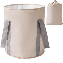 휴대용 접이식 발 족욕기, 베이지 대형 1개