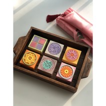 추석선물 전통문양비누 수제비누 선물세트 명절답례품 추천, 2구, 백련초, 어성초