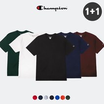 챔피온 (1+1)챔피온 T425 반팔티(화이트블랙) 반팔 티셔츠