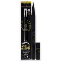 Arches & Halos 미세 빗살 팁 펜 - 눈썹 모양을 만들고 정의하기 위한 크리미하고 덧바를 수 있는 포뮬러 - 방수 오래 지속 24시간 색상 - 정밀한 빗살 어플리케이, Neutral Brown