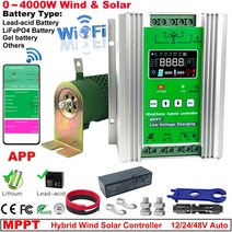 비상발전기 부품 1000W 2000W 3000W MPPT 하이브리드 풍력 태양 부스터 충전 컨트롤러 12V 24V 48V Lifepo4 리튬 배터리 용 터빈, [01] 12V 24V AUTO, [01] Without WiFi, [10] Wind800W Solar800W