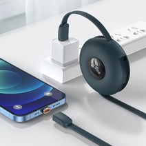 블레이즈 마그네틱 케이블 c to c 아이폰 c to 라이트닝 8핀 5핀 60W 초고속자동 줄감개 1M, 화이트, 1개