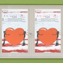 자외선차단필름 사생활보호필름 창문시트지 유리창 암막 칼라안개시트_까망 사랑해 02_A01_W90xH90cm
