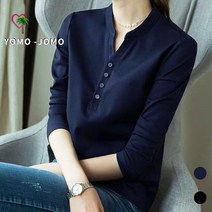 요모조모 YS519 여성 브이넥 기본 캐주얼 봄 가을 긴팔 티셔츠