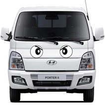 간지 유치원 버스 왕눈이 눈모양 눈동자 눈알 눈깔 졸음방지 스티커 랩핑 필름 DIY 튜닝 용품, J_ 04_화난 눈, 대형(검은테두리)