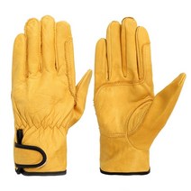 HENDUGLS 소가죽 안전 장갑 A 등급 노란색 내마모성 울트라씬 레더 안전한 작업 도매 527NP 1쌍, Yellow, XL
