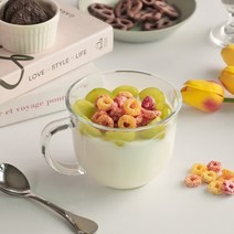 투명한 손잡이 요거트 볼 490ml 2P / 우드스푼 3P, 에일리즈 시리얼볼490ml 2P