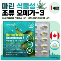식약청 인정 캐나다 직수입 프리미엄 미세 조류 식물성 오메가3 60캡슐 1개월분 . 혈류 개선 골다공증 발생 위험 개선 항산패 눈 건조 항산화 기능성 영양제, 1통