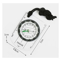 스트랩 눈금자 나침반(블랙), 1개, 블랙