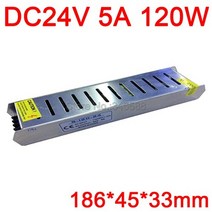파워 서플라이 전원공급 장치 ac110v 220v dc24v ac-dc 정전압 드라이버 스위치 전원 공급 슬림 스트립 크기 24v 3a 75w 4.5a 100w 5a 120w, 24v 5a 120w
