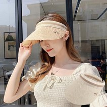 시원한 최고급린넨 재질 여름 럭셔리 리본 썬캡 여성 여자모자 럭셔리 리본
