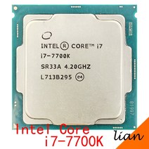 CPU 컴퓨터씨피유인텔 코어 i7-7700K i7 4.2 GHz 쿼드 8 스레드 CPU 프로세서 8M 91W LGA 1151, 한개옵션0