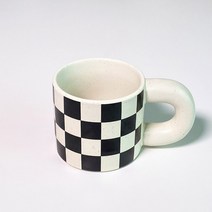 2개 체커보드 스플래시 체크무늬 머그 머그잔 머그컵 세트, 체커보드+체커보드