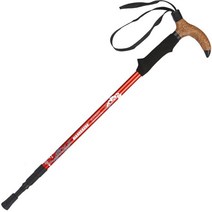 코르크 등산스틱 등산 스틱추천 용품, 65-135cm, 빨간색