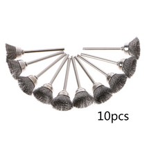 Dremel 전동 공구 스틸 와이어 휠 브러쉬 컵 녹 액세서리 조각사 연마재용 회전 도구 10 개, 한개옵션0
