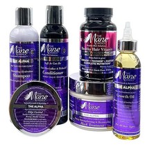 The Mane Choice 알파 컬렉션 샴푸 컨디셔너 성장 오일 마스크 트리트먼트 엣지 컨트롤 건강한 모발 비타민 신진 대사 플러스 모든 타입 헤어 제품 번들 세트 6개 퍼플 미