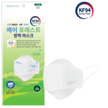 에어포레스트 방역마스크(KF94)(대형)(흰색), 화이트 100매, 화이트