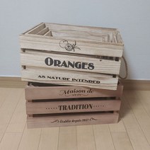 원목 수납박스4개세트 수납함 정리함 우드 보관함 공간박스 원목상자 소품정리, 연한브라운