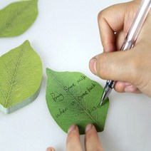 나만의 갬성 나뭇잎 메모지 접착식 포스트잇 미니멀 사이즈 사무용 다용도 메모잇 예쁜 떡메모 점착 고급 미니 예쁜 갬성 한장 낱장 메모 가방 파우치 주머니 회사원 학생 문답 QnA, 그린