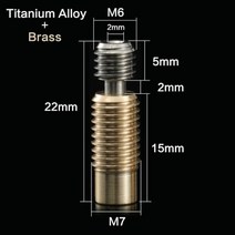 3D 프린터 부품 3DSWAY 티타늄 합금 Heatbreak 목구멍 M6 M7 스레드 열 E3D V6 Hotend 히터 블록 노즐 1.75MM, 04 TA-B Thread_01 1pc