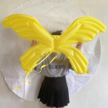 나비 날개 은박 풍선 장식 용품 촬영 사진 소품 생일 홈 파티, 나비 날개 풍선 - 옐로우