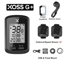속도계 자동차 자전거 가민속도계 자전거용품 XOSS G + 자전거 GPS 컴퓨터 무선 속도계 방수 도로 산악 블, 08 G Plus  2Sensor
