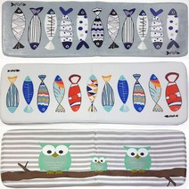 북유럽 싱크매트 인테리어 롱 베이직 미끄럼방지 발매트 MA105 거실 욕실 화장실 현관 주방 싱크대 캐릭터 부엉이 물고기, -01번