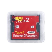 TISHRIC 2 포트 마이크로 SD TF-CF 어댑터 MicroSD HC-컴팩트 플래시 I 메모리 카드 리더 변환기, [01] 빨간