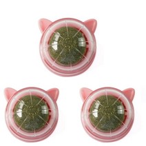 천연 개박하 고양이 벽 스틱 온 볼 장난감 캔디 핥는 건강은 소화를 촉진하기 위해 헤어 볼을 제거합니다 고양이 잔디 스낵, 3개 16