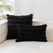 솜포함 모던 쿠션 쇼파 인테리어 모던 감성 북유럽 수술 테슬, 블랙