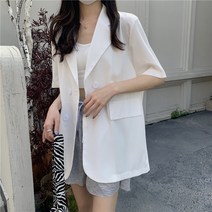 아이엠몽 여성 오버핏 반팔 정장 자켓 백슬릿 뒤트임 오피스룩 하객 데일리 BC203076IA