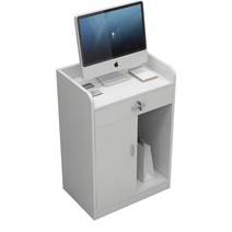 카운터테이블 안내 포스 데스크 계산대 호텔 교육, 라이트 월넛 필레 60x40x92cm