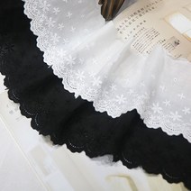 [원단쟁이] 면레이스] 로르로즈 - 2color(8218204) E2, 블랙, 1개