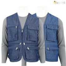 더빅보스 유닉사계절청조끼 남성 다용도 작업복 용접 낚시 현장 건설 빅사이즈 단체복