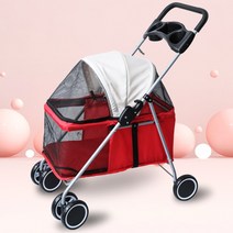 해외 애견 유모차 대형견 소형 강아지 리어카 가볍고 접히는 노견 장애 보조-16941, 옵션04