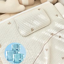 베베호아 신생아 3종세트 (패드 베개 블랭킷) 쿨냉감소재 아기 여름 침구, 하트자수, 하트자수
