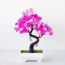 Garden Arrangement Plastic Bonsai Small Tree Pot Fake Flower Home Table Decoration, 01 Pink