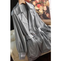 여름아우터 얇은바람막이 빅 창고 정리 19mm 실크 진주 새틴 트렌치코트 여 조거 하프 2023 코트