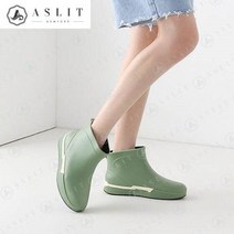 [바보사랑] 발 편한 여성 투톤 통굽 앵클 숏 레인 부츠