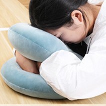 코지글로우 목이편한베개 휴대용목베개 쪽잠베개 빨아쓰는베개 목쿠션, 스카이