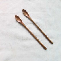 앙주파크 우드 롱 티스푼 세트 (2개입), 내추럴 브라운