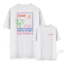제네브 국내생산 남여공용 M~3XL 반팔 프린트 티셔츠 캘리포니아 / 2color