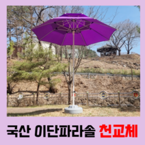 국산 이단파라솔 2300 천교체 2700 대형파라솔 천교체 캠핑 카페 테라스 파라솔 원단교체, 화이트, 녹색