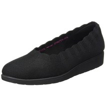 Skechers 여성용 Cleo Flex 웨지 스펠바운드 발레 플랫 블랙/블랙