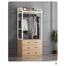 드레스룸 옷장 행거 서랍장 수납장 옷방 간이옷장, 월넛+블랙-60형